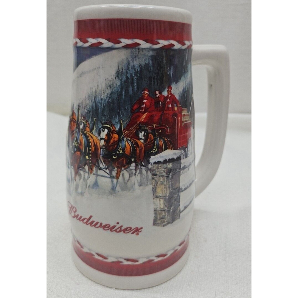 Budweiser Holiday Stein Collection 2010 "Dashing Through The Snow" Beer Mug - Picture 9 of 14